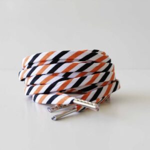 Striped Shoelaces - Orange, Black & White - Perfect for Halloween